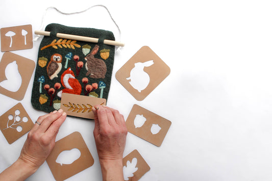 Woodland Banner Felting Kit - 8"x8"