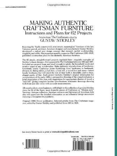 Making Authentic Craftsman Furniture: Instructions and Plans for 62 Projects: Instructions and Plans for 62 Projects