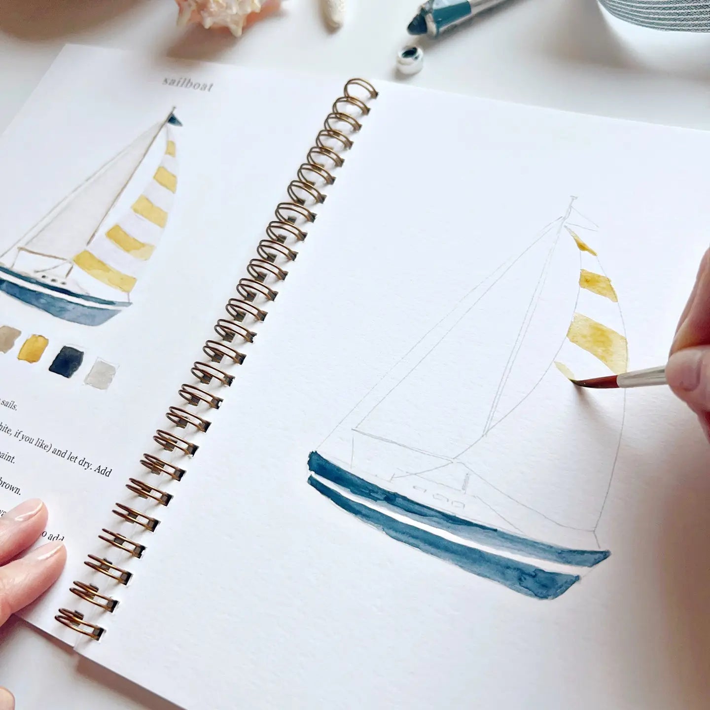 Seaside Watercolor Workbook by emily lex studio