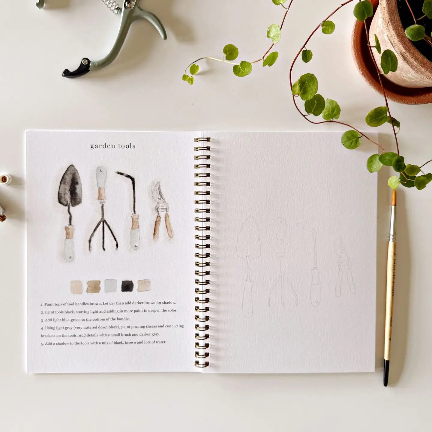 Garden Watercolor Workbook by emily lex studio