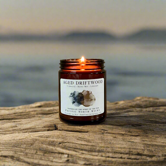 Aged Driftwood Candle | Coastal Wood | Marine Mist | Soy