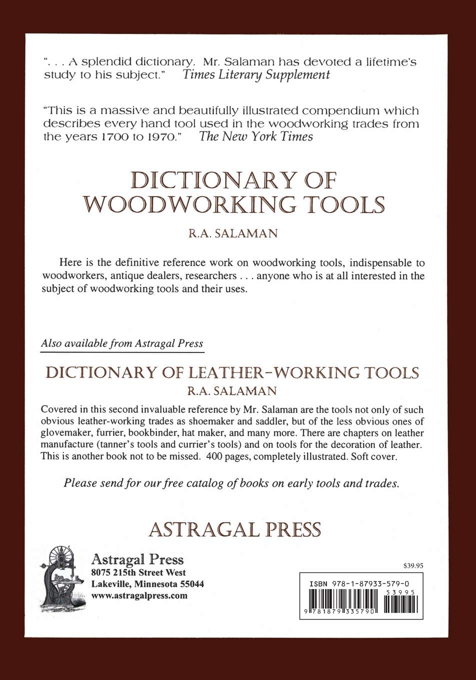 Dictionary of Woodworking Tools (Revised Edition) by R A Salaman