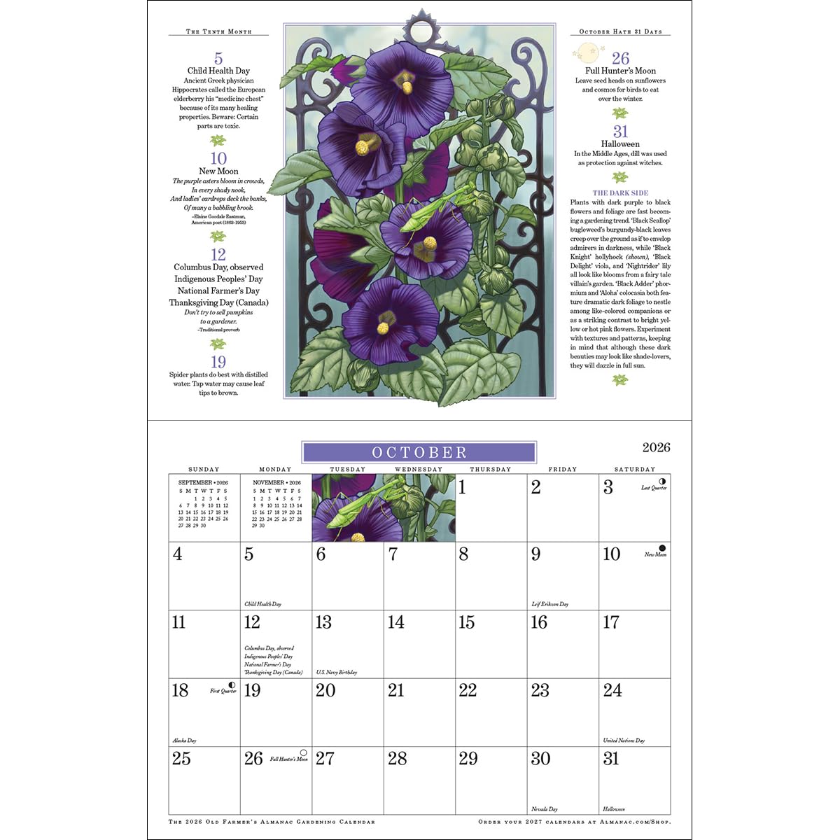 The 2026 Old Farmer's Almanac Gardening Wall Calendar
