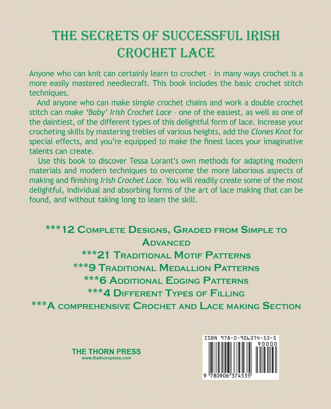 The Secrets of Successful Irish Crochet Lace by Tessa Lorant
