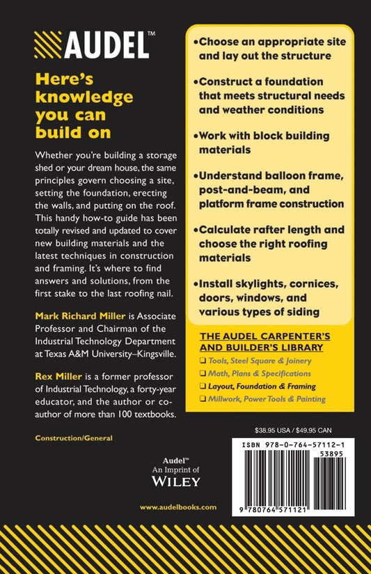 Audel Carpenter's and Builder's Layout, Foundation & Framing (All New 7th)