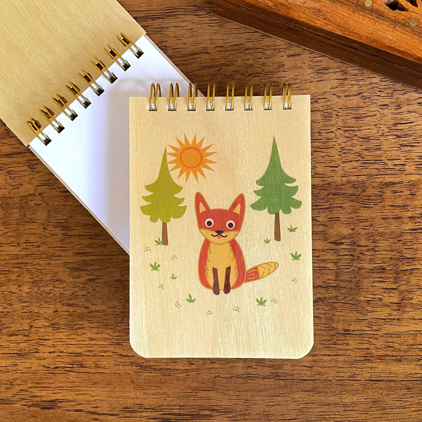 Fox Wood Mini Notepad