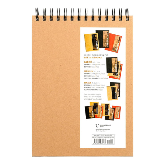 Sketchbook 7 X 10 FlipTop Landscape Kraft Spiral Hardcover Mixed Media Sketchbook for Drawing: Acid-Free Quality Paper (128 Pages): Acid-Free Quality Paper (128 Pages)