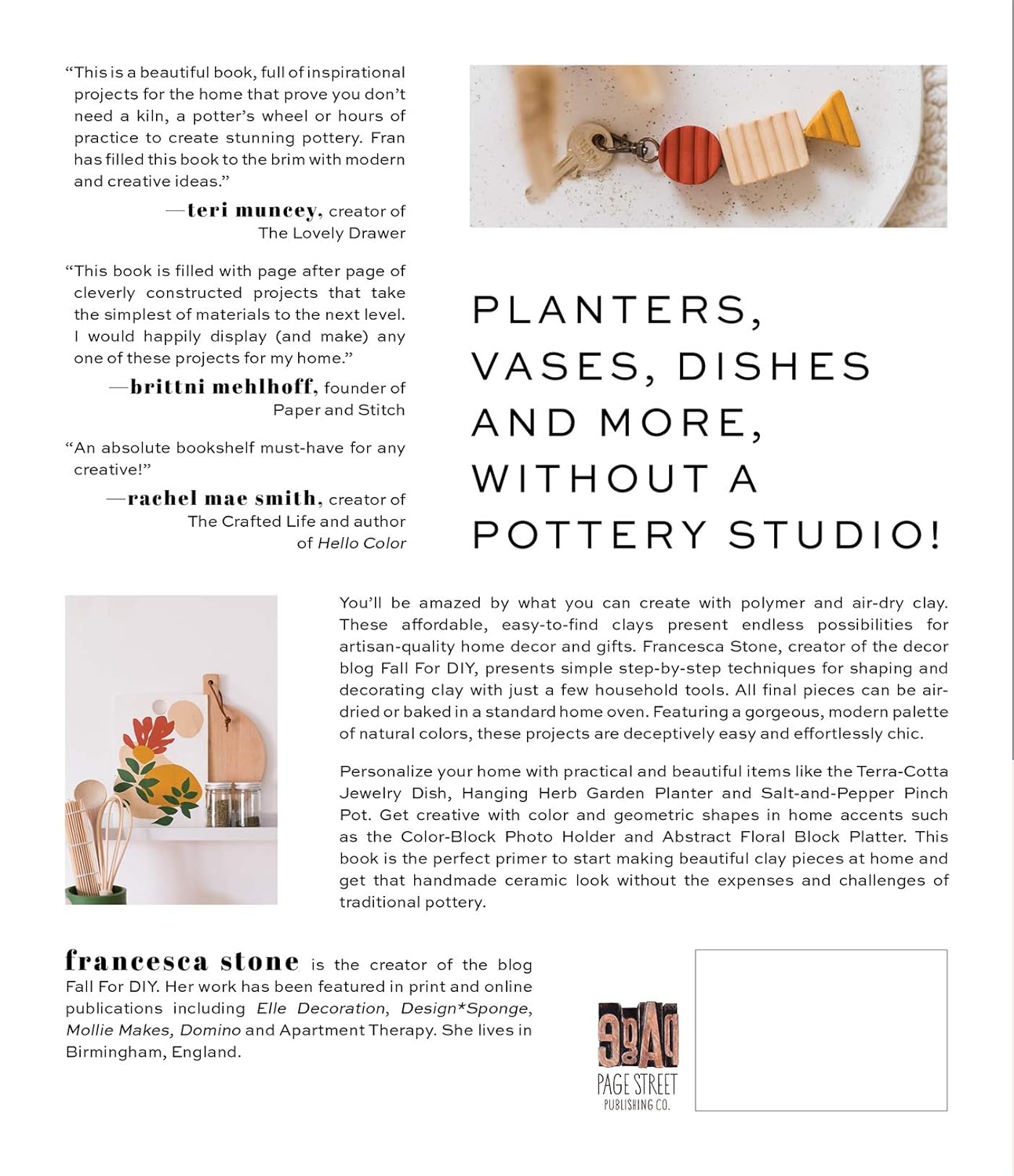 Easy Homemade Pottery: Make Your Own Stylish Decor Using Polymer and Air-Dry Clay by Francesca Stone