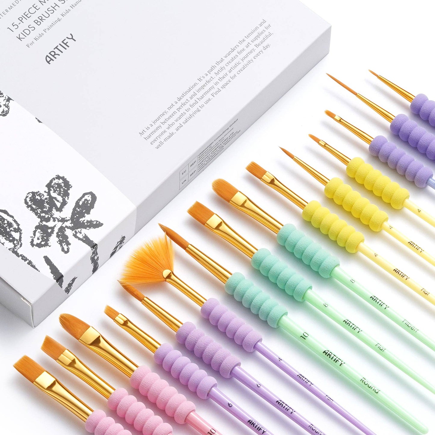 ARTIFY 12 PCS All-Purpose Paint Brushes for Kids