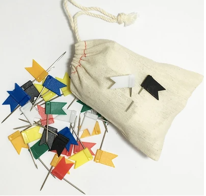 Flag and Wood Push Pins