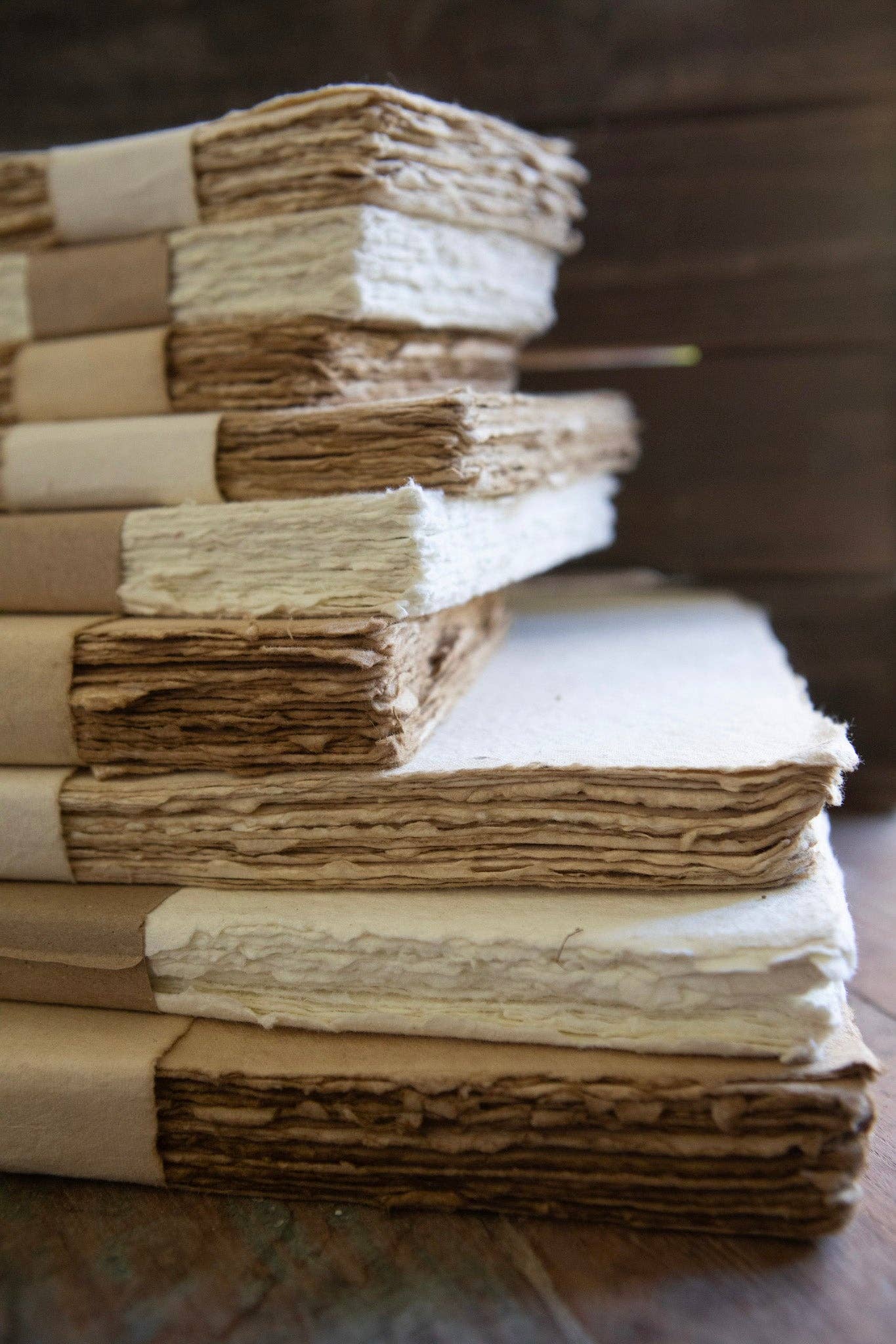 6"x8" Medium Handmade Cotton Paper Bundle - Cream