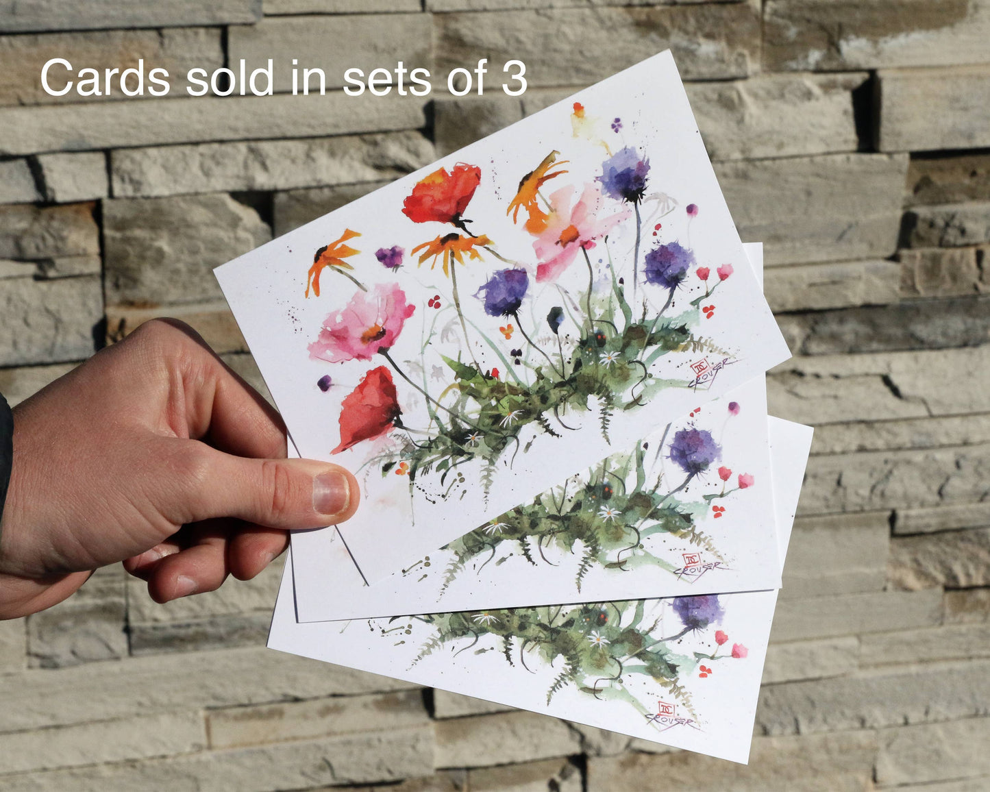 5 x 7" Greeting Card 'FOX, BEAR and LIGHTS', Dean Crouser artist