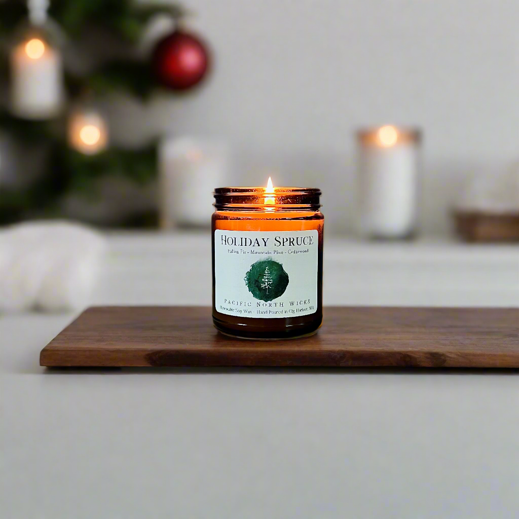 Holiday Spruce Candle | Evergreen, Pine, Fir Scent | Soy