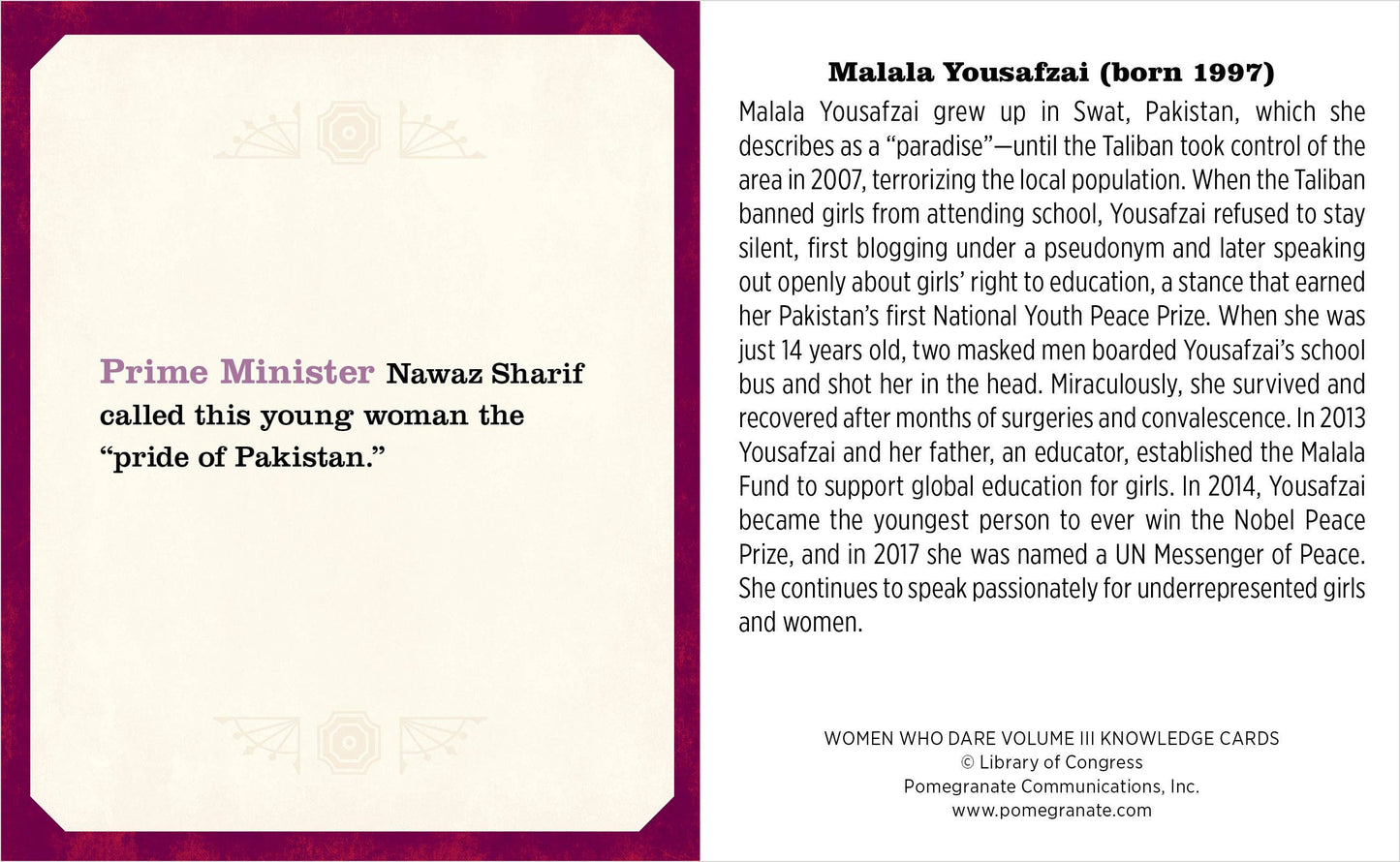 Women Who Dare Vol. III Knowledge Cards