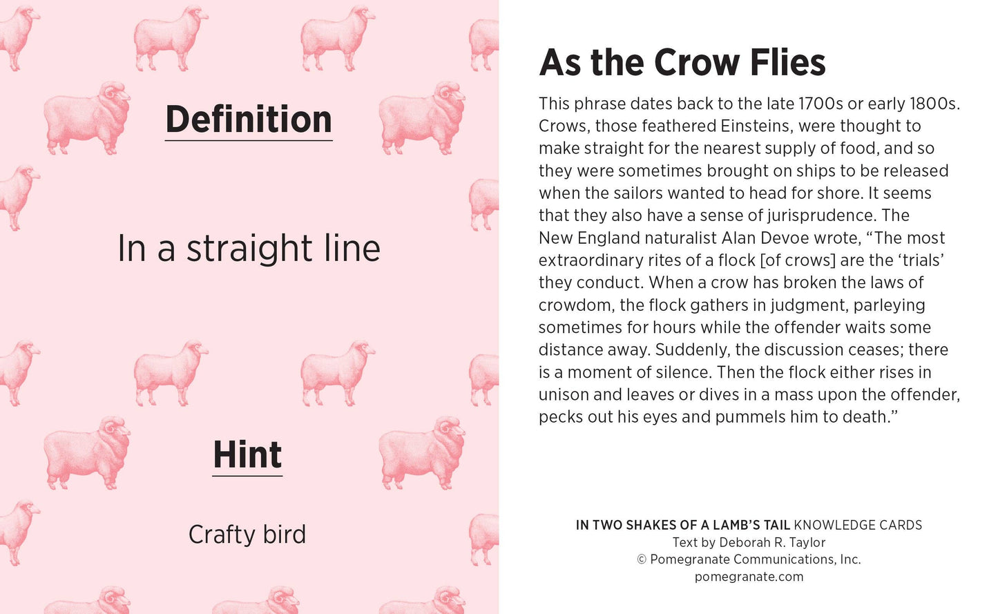In Two Shakes of a Lamb's Tail Knowledge Cards: A Quiz Deck of Curious Sayings