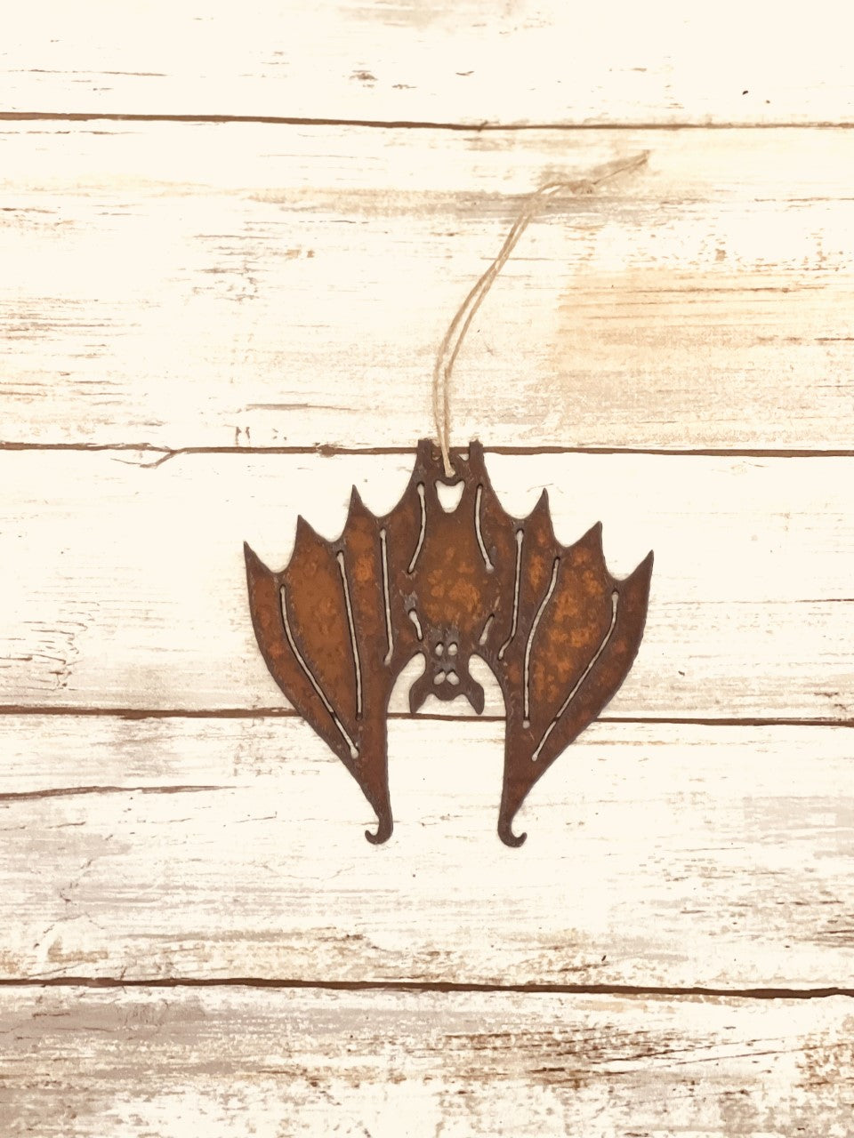 Hanging Bat Rustic Metal Ornament