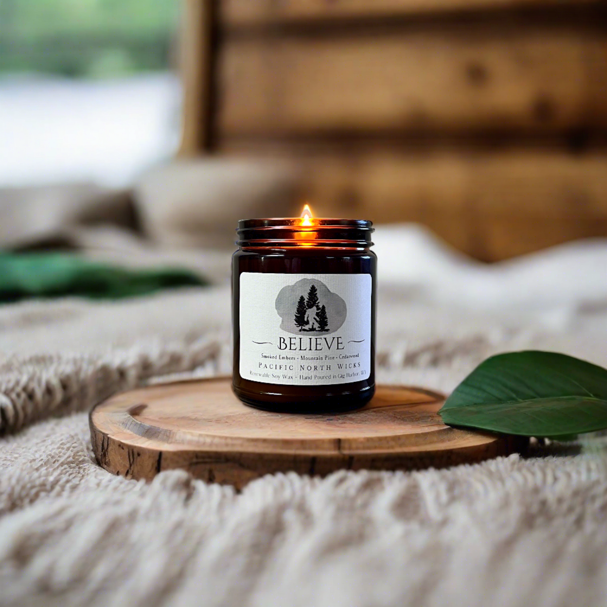 Believe Sasquatch Bigfoot Candle | PNW Inspired | Soy Wax