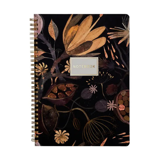 Spiral Notebook Night Flowers-  BV by Bruno Visconti