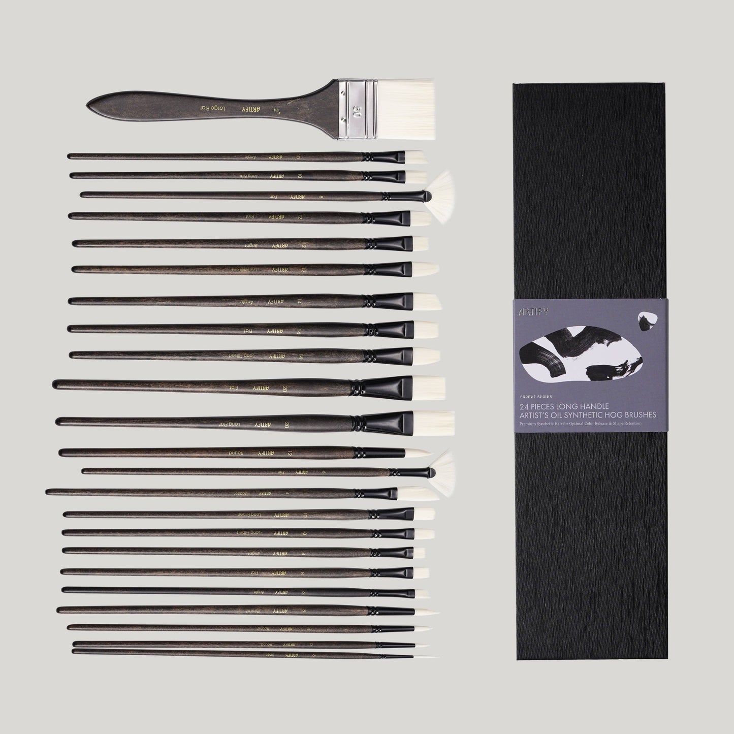 ARTIFY 24 PCS Long Handle Paint Brush Set