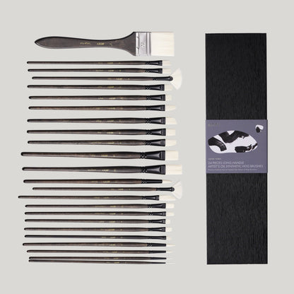 ARTIFY 24 PCS Long Handle Paint Brush Set