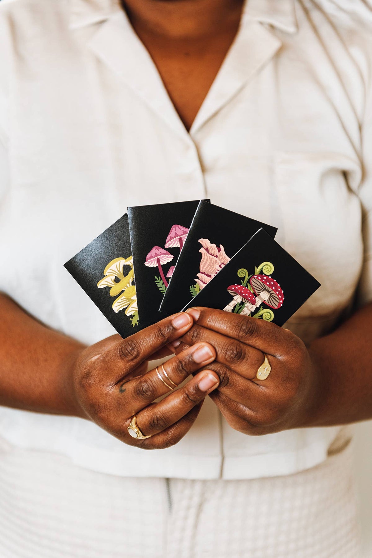 Mini Gift Card Sets | Mushrooms on Black