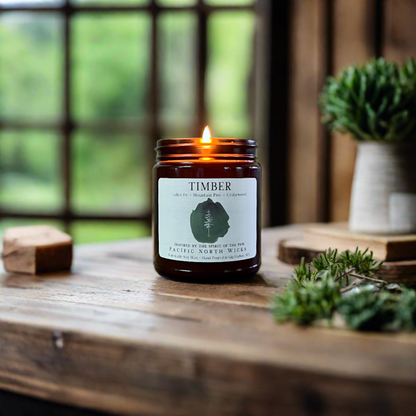 Timber Candle | Evergreen Pine Fir | Forest Inspired | Soy