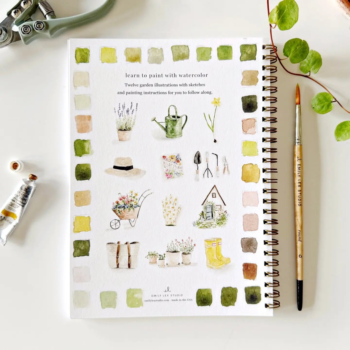 Garden Watercolor Workbook by emily lex studio