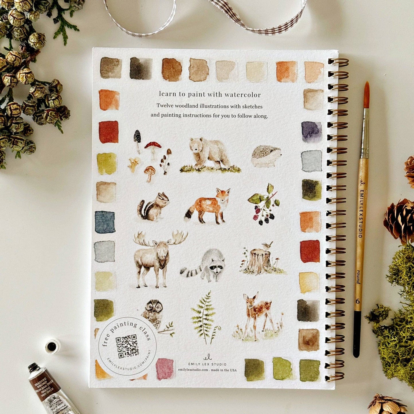 Woodland Watercolor Workbook by Emily Lex