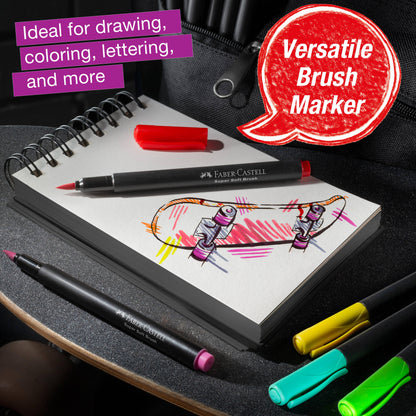 Black Edition Felt Tip Brush Pens Markers 10 Ct Box
