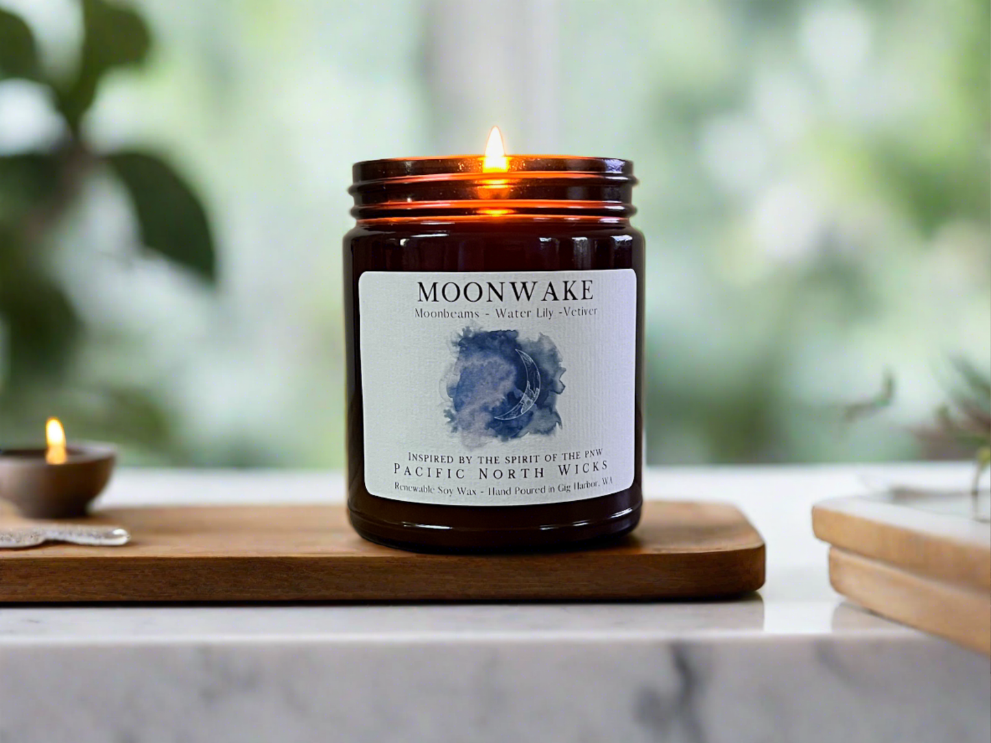 Moonwake Candle | Marine Scent | Soy Wax | Amber Jar