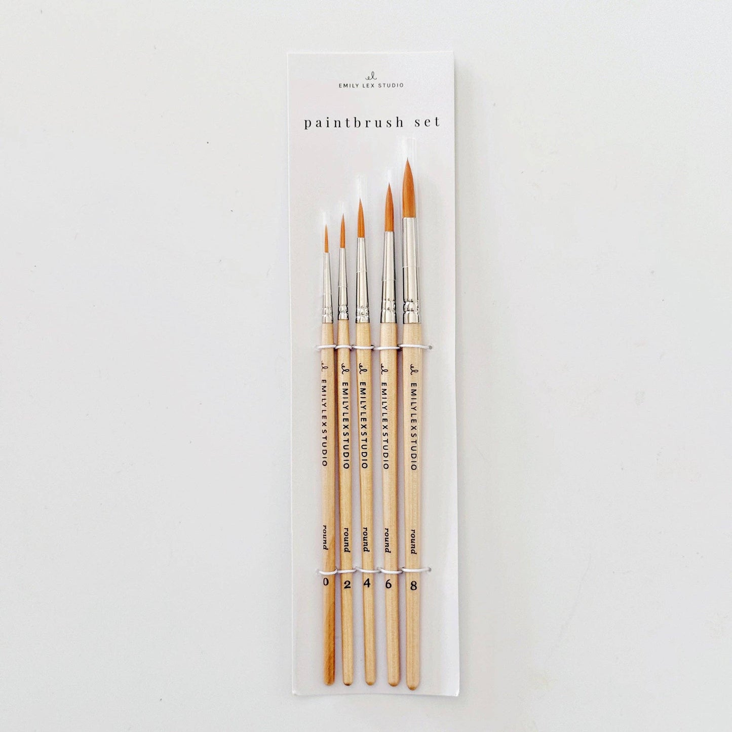 Watercolor Wood Paint Brushes (Set of Five) by Emily Lex