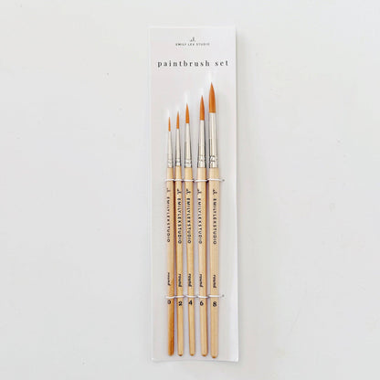 Watercolor Wood Paint Brushes (Set of Five) by Emily Lex