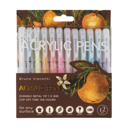 Bruno Visconti Acrylic Pens 12 Color Set - Citrus