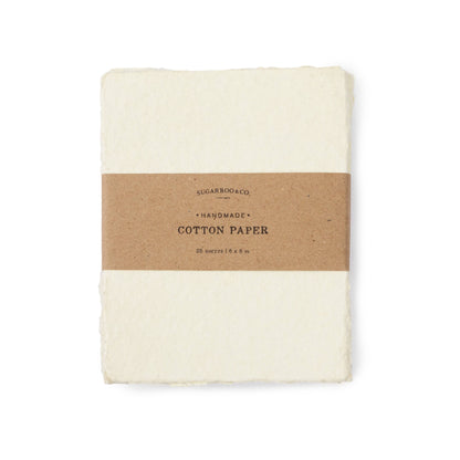6"x8" Medium Handmade Cotton Paper Bundle - Cream