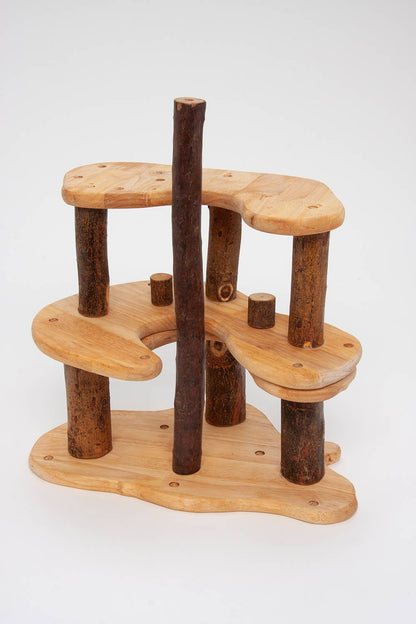 Tree Blocks Cottage - natural wooden block kit