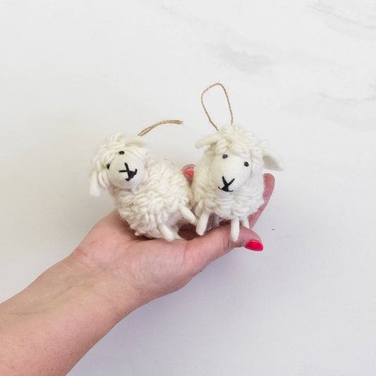 White Sheep Felt Ornament
