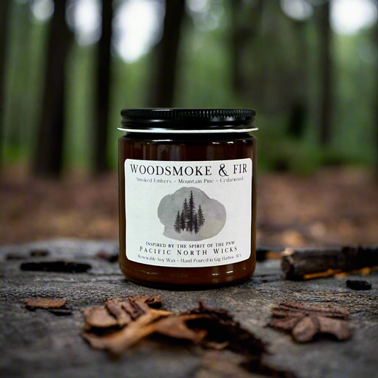 Woodsmoke & Fir Candle | Rustic Evergreen Scent | Soy Wax