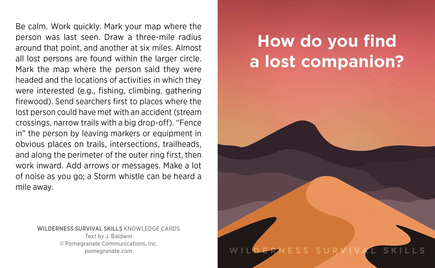 Wilderness Survival Skills Knowledge Cards