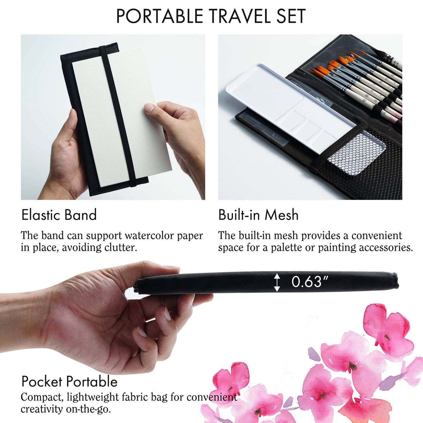 ARTIFY 9 PCS Travel Watercolor Brushes for Beginners & Pros: Lilacs