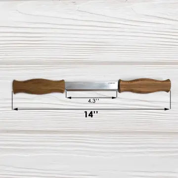 Drawknife with Oak Handle in Leather Sheath-DK1S