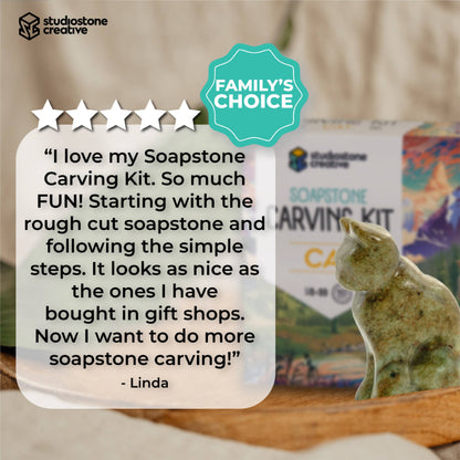Cat Soapstone Carving Kit
