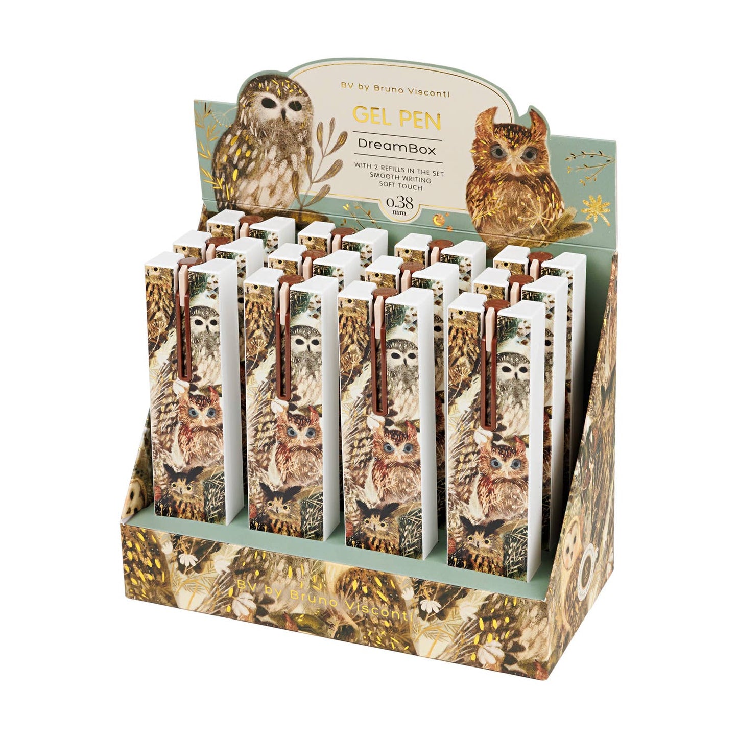 Bruno Visconti DreamBox Gel Click Pen in a Gift Box - Owls