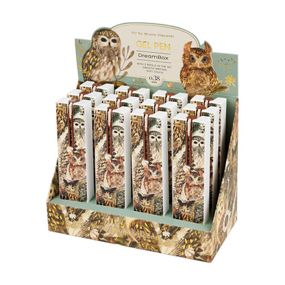 Bruno Visconti DreamBox Gel Click Pen in a Gift Box - Owls