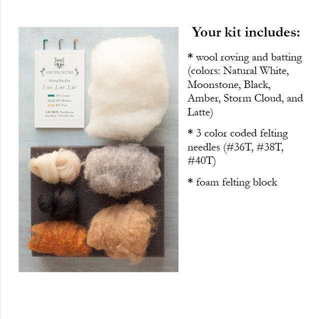 Barn Owl Needle Felting Kit - Intermediate by Grey Fox Felting