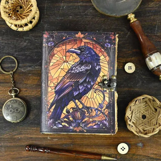 Magical Raven Gothic Leather Journal
