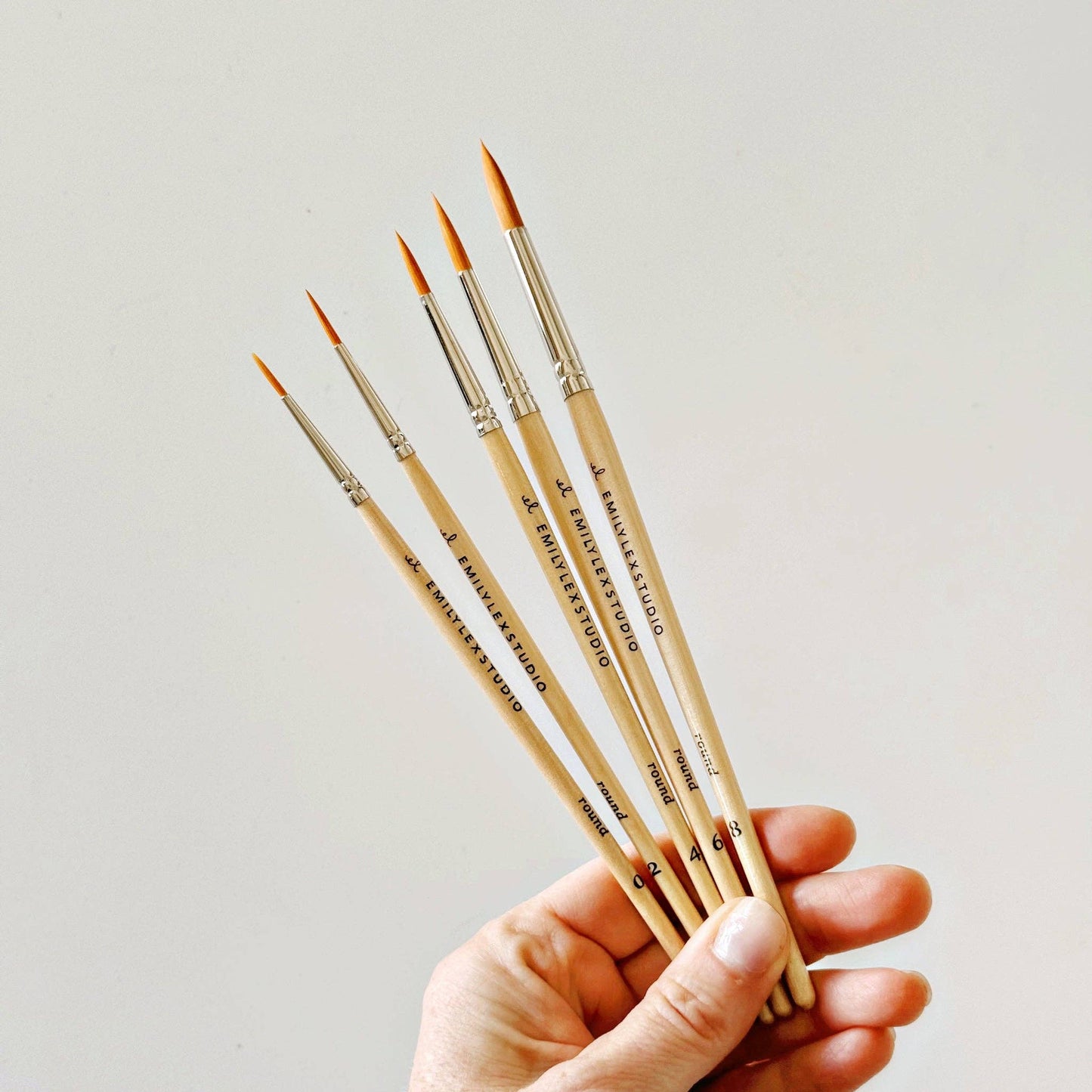 Watercolor Wood Paint Brushes (Set of Five) by Emily Lex