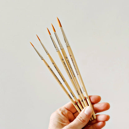 Watercolor Wood Paint Brushes (Set of Five) by Emily Lex