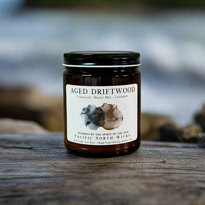 Aged Driftwood Candle | Coastal Wood | Marine Mist | Soy 
