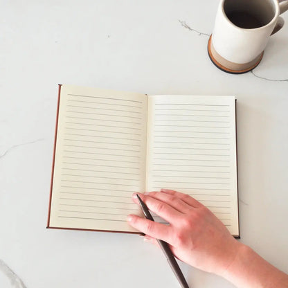 Pirate Ship | Leather Engraved Lined Journal-Gray