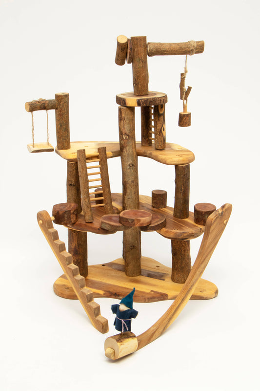 Tree Blocks Cottage - natural wooden block kit